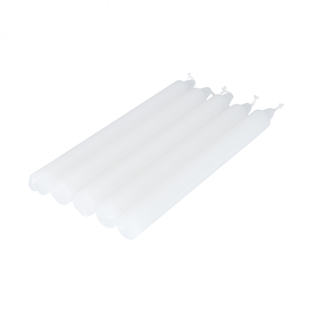 BOUGIES CHANDELIER X5 20CM BLANC