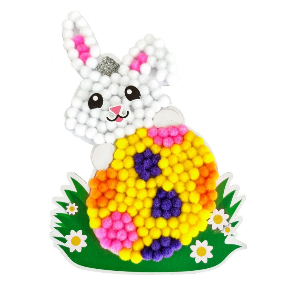 Kit lapin en pompons 13.7x18 cm