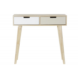 CONSOLE BUREAU SCANDI RUBBERWOOD BLANC E
