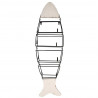 PORTE BOUTEILLES POISSON METAL BOIS BLAN