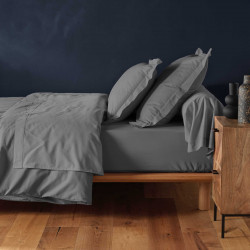 DRAP HOUSSE LINA ANTHRACITE 90x190CM UNI