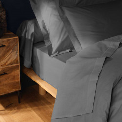 DRAP HOUSSE LINA ANTHRACITE 90x190CM UNI