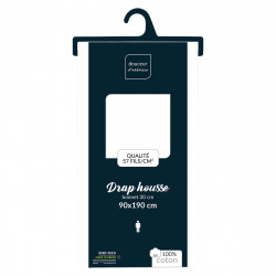 DRAP HOUSSE LINA BLANC 90x190CM UNI 57 F