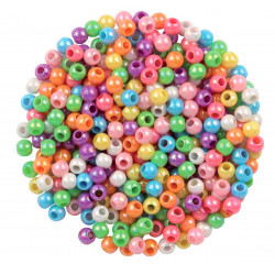 PERLES ACRYLIQUES NACRéES 6 MM 8 COULEU