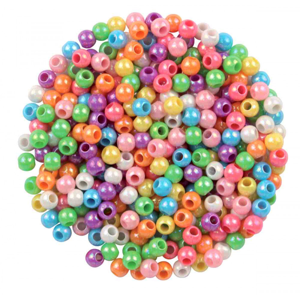 PERLES ACRYLIQUES NACRéES 6 MM 8 COULEU