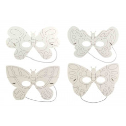 Masques papillons X4 à colorier