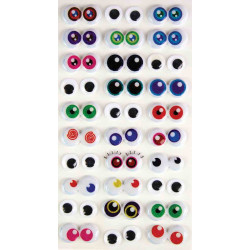 YEUX MOBILES 3D ADHéSIFS 1 CM X 30 PAIR