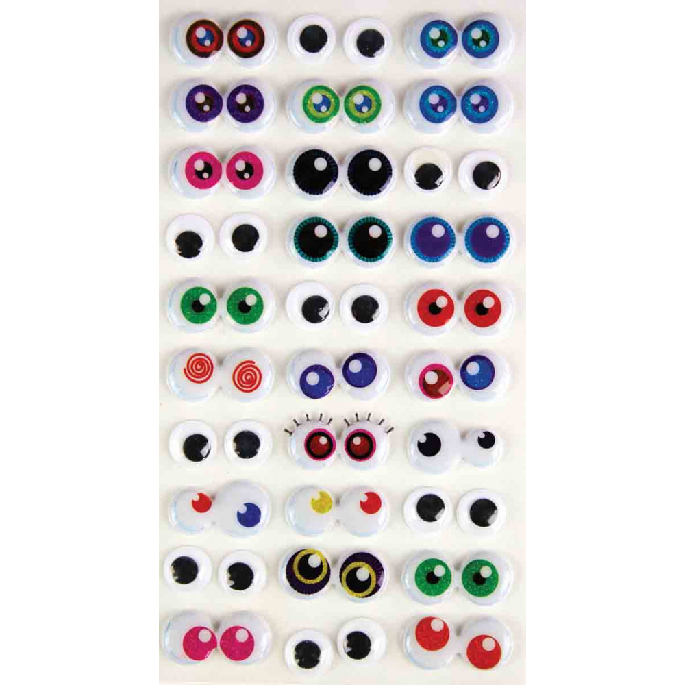 YEUX MOBILES 3D ADHéSIFS 1 CM X 30 PAIR