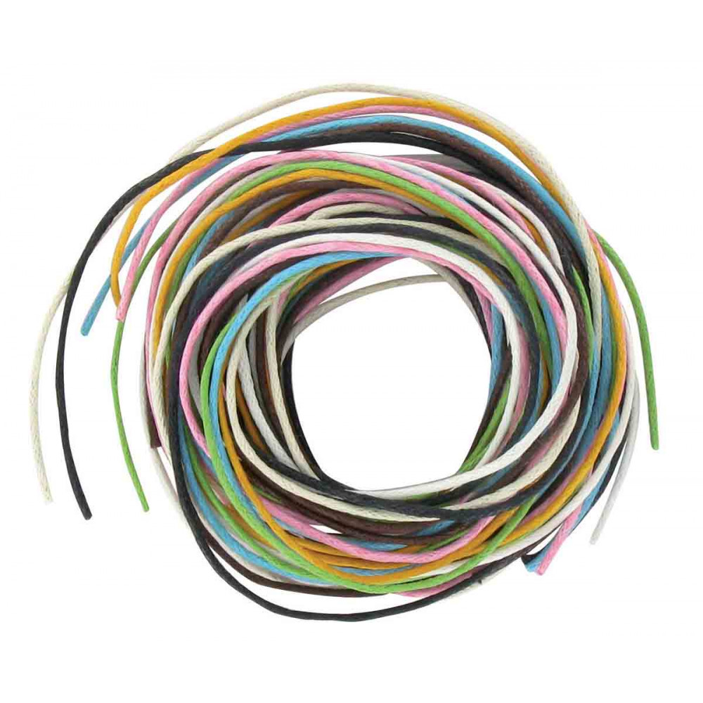 8 FILS 1 M COTON CIRé 1 MM COULEURS ASS