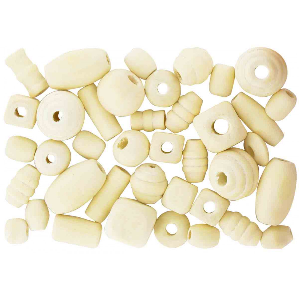 PERLES BOIS ASS. NATUREL 0,5 À 2 CM X110
