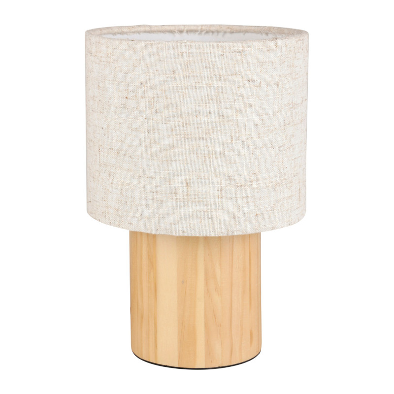 LAMPE LÉA BEIGE PIED PIN ABAT JOUR LIN
