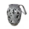 LANTERNE SOLAIRE RATTAN GRIS LED