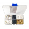 Lot de 1000 perles Heishi noir blanc et doré