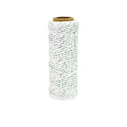 CORDELETTE COTON BEIGE ET ARGENTÉ 2 MM X