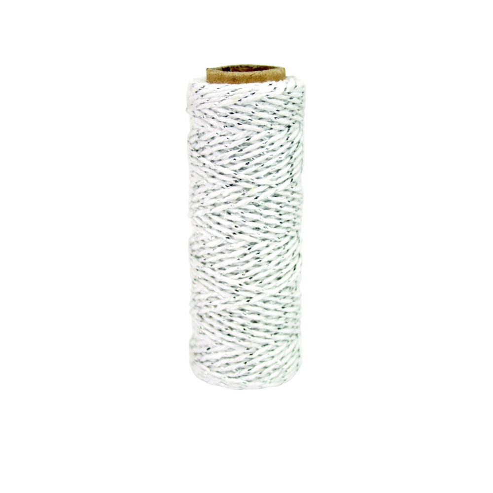 CORDELETTE COTON BEIGE ET ARGENTÉ 2 MM X