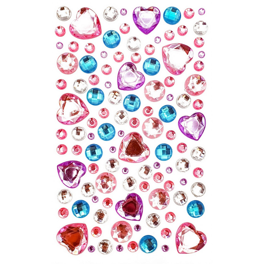 STICKERS STRASS CŒURS COULEURS PASTELS 0