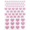 STICKERS CŒURS PAILLETTES ROSE, TAILLES