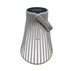 Designerska plastikowa lampa solarna w kolorze szarym, wys. 23 cm