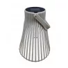 Designerska plastikowa lampa solarna w kolorze szarym, wys. 23 cm
