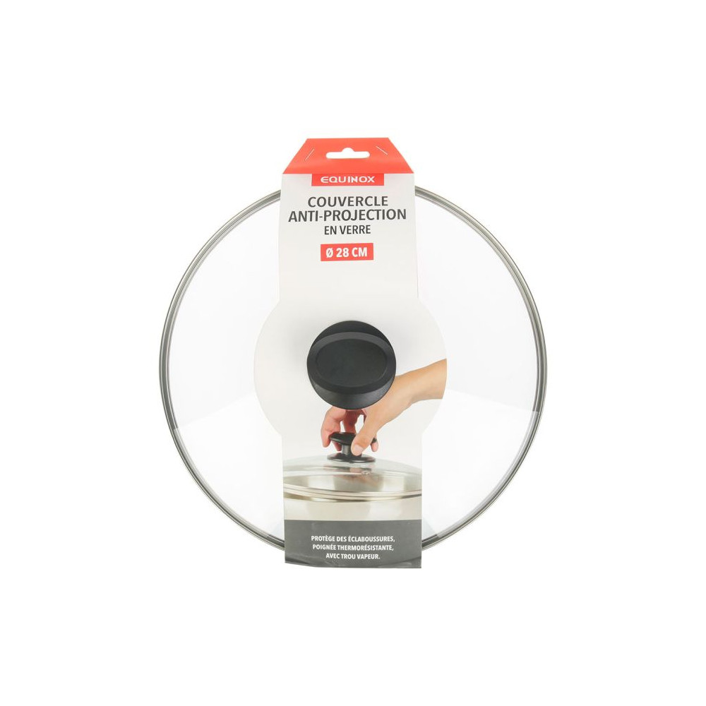 COUVERCLE VERRE INOX D28 ANTI PROJECTION