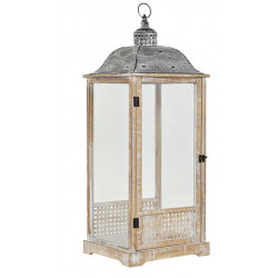 LANTERNE BOIS VIEILLIT ET METAL GM