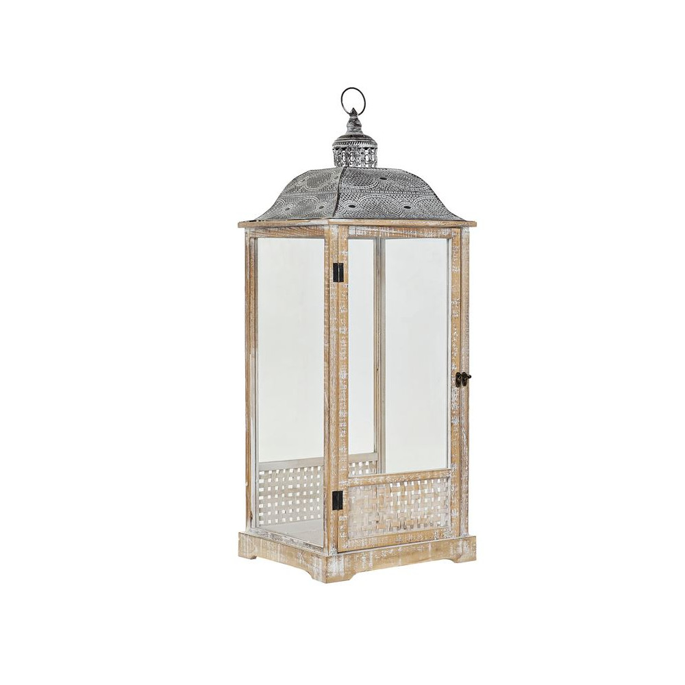 LANTERNE BOIS VIEILLIT ET METAL GM