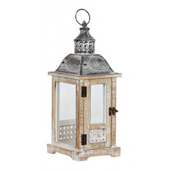 LANTERNE BOIS VIEILLIT ET METAL PM