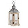 LANTERNE BOIS VIEILLIT ET METAL PM
