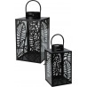 LANTERNE FEUILLES NOIRES PM 18X18XH32CM