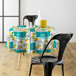 Nappe ronde Citronnade D160cm PVC imprimé