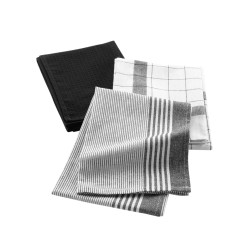 TORCHONS X3 VIBRATO NOIR 50x70CM COTON T