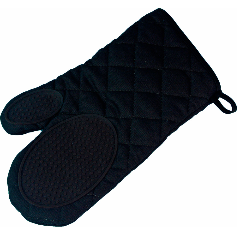 Gant de cuisine noir polycoton 30x18cm Gant de cuisine noir polycoton 30x18cm