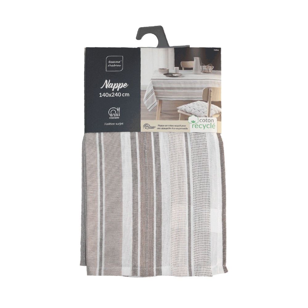 Nappe rectangulaire Melina 140x240cm coton et polyester Nappe rectangulaire Melina 140x240cm coton et polyester