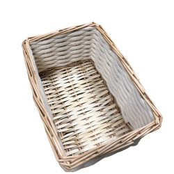 PANIER OSIER/CORDE BLC TRESSE MM