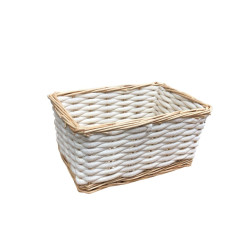 PANIER OSIER/CORDE BLC TRESSE PM