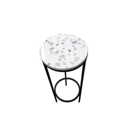 GUERIDON MARBRE PM TERRAZZO D20H51.5cm