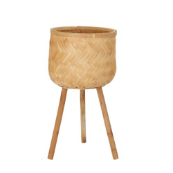 PORTE PLANTE CACHE POT BAMBOU MM NATUREL