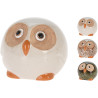 Chouette boule porcelaine 9x9x8cm