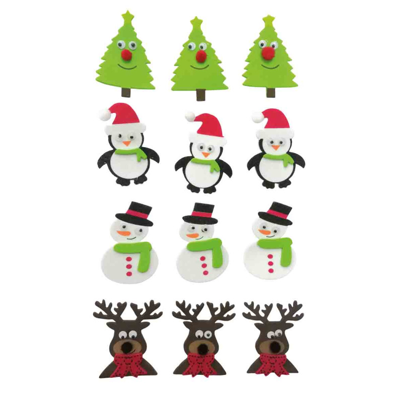 STICKER MOUSSE PERSONNAGES DE NOEL 3,5 A