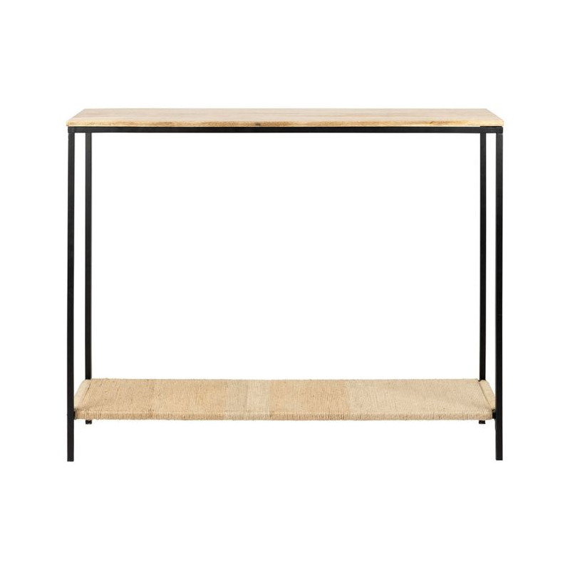 CONSOLE MADERIA Naturel+Noir 100X35H80cm