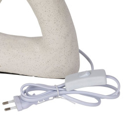 LAMPE "ARTY ORGANIC " BLANC+ECRU 23X13XH