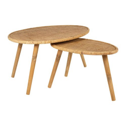 SET DE TABLE BASSE X2 "TAMBA" H44/40CM R