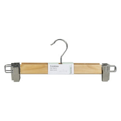 CINTRE JUPE X3 BOIS/PINCES METAL