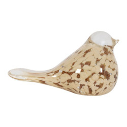 PRESSE-PAP MOINEAU SERIN BEIGE DORÉ H8