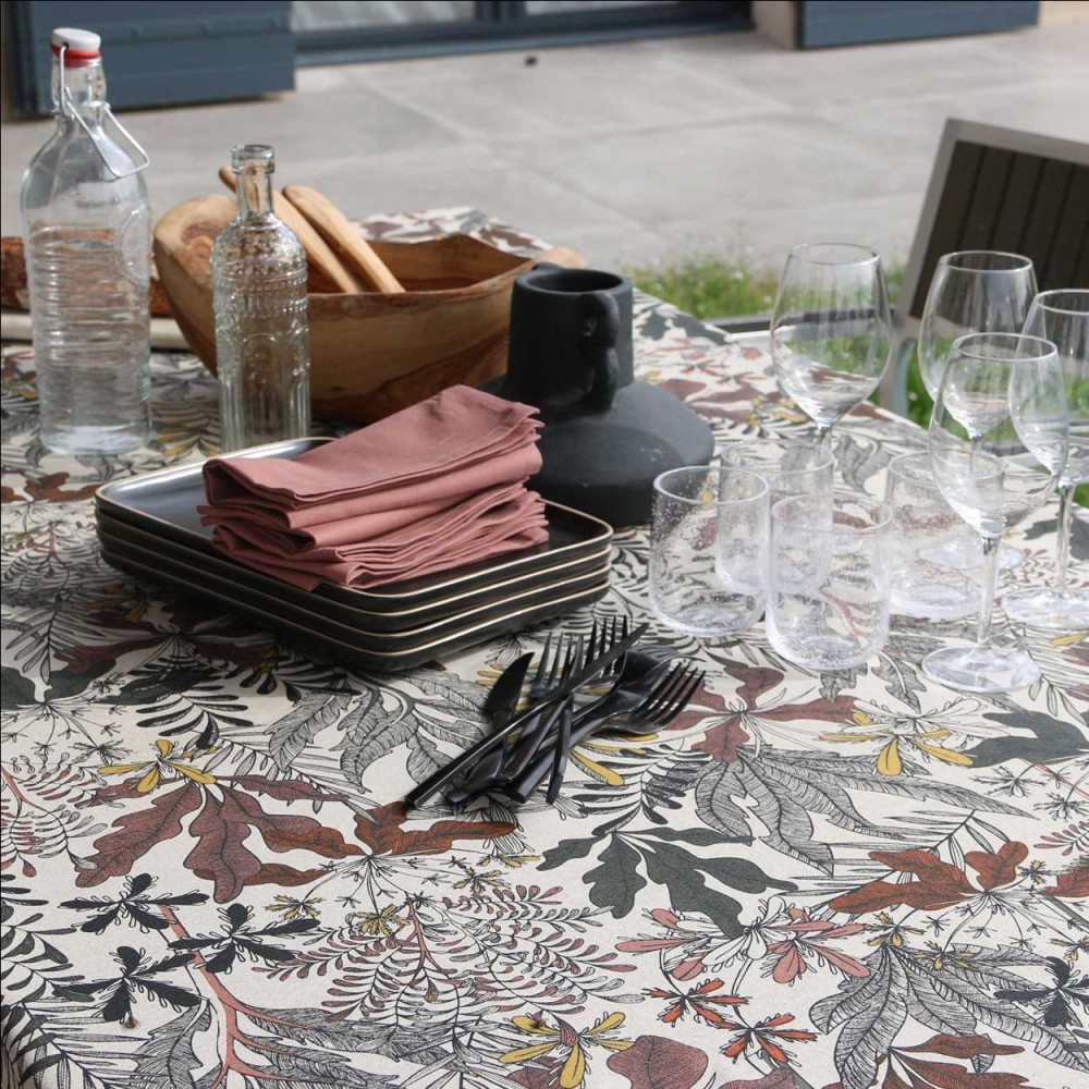 Nappe BANGKOK BOIS DE ROSE 150X150 en ti