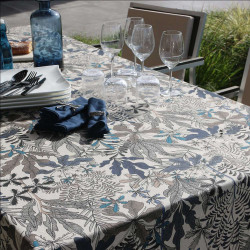 Nappe BANGKOK LAGON 150X150 en tissus e