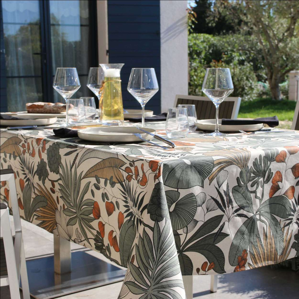Nappe LOMBOK BRONZE 200X150 en tissus e