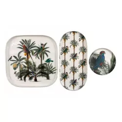 Juego de 3 bandejas de bolsillo con forma de palmera