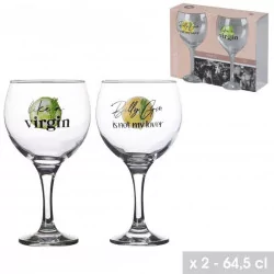 SET VERRE À GIN DÉCORÉ X2