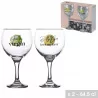 SET DE 2 VASOS DE GINEBRA DECORADOS